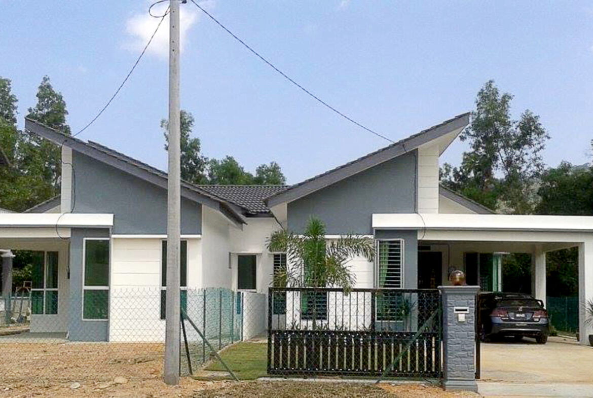 Rumah siap dibina Riashomes - Semi D 1 Tingkat rekaan kontemporari di Kg Paya Dusun, Sura, Dungun, Terengganu