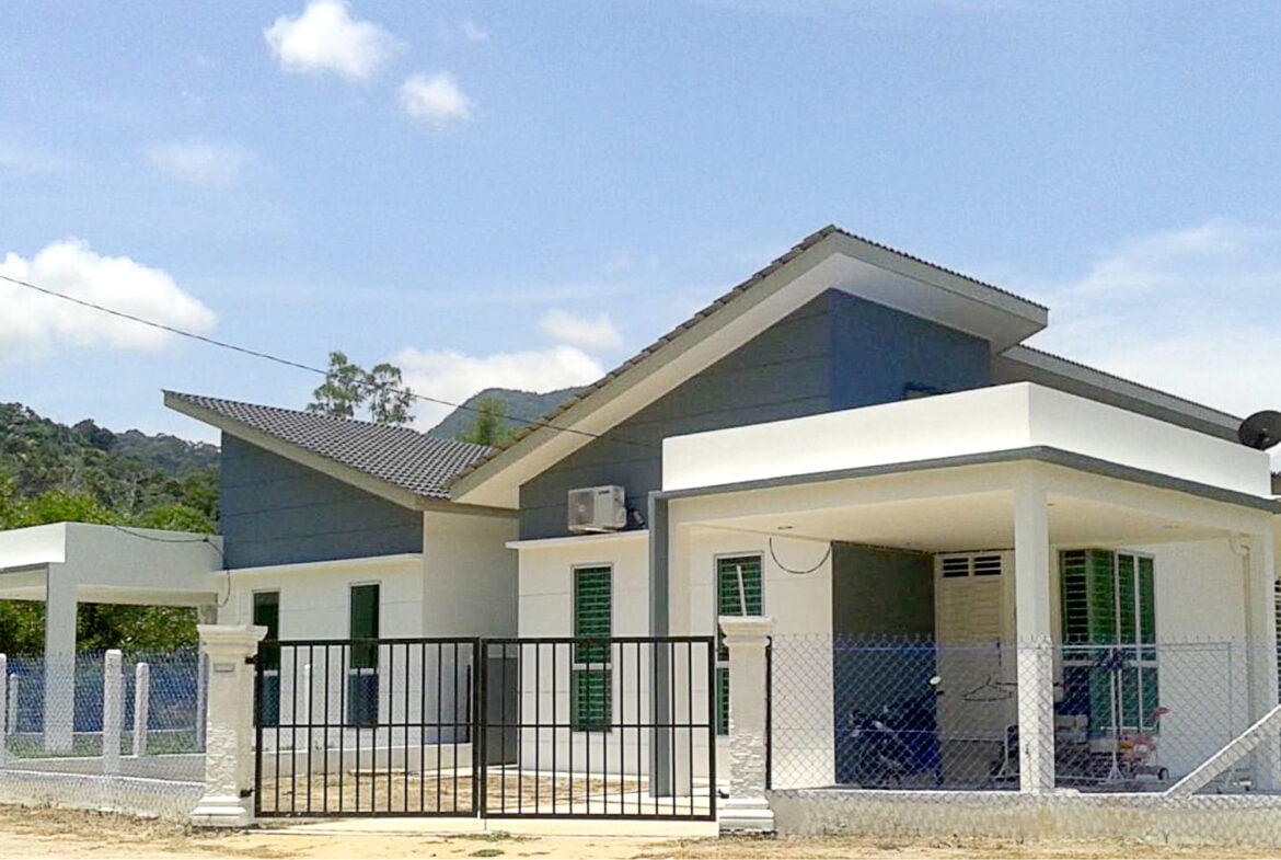 Rumah siap dibina Riashomes - Semi D 1 Tingkat rekaan kontemporari di Kg Sura Tgh, Sura, Dungun, Terengganu