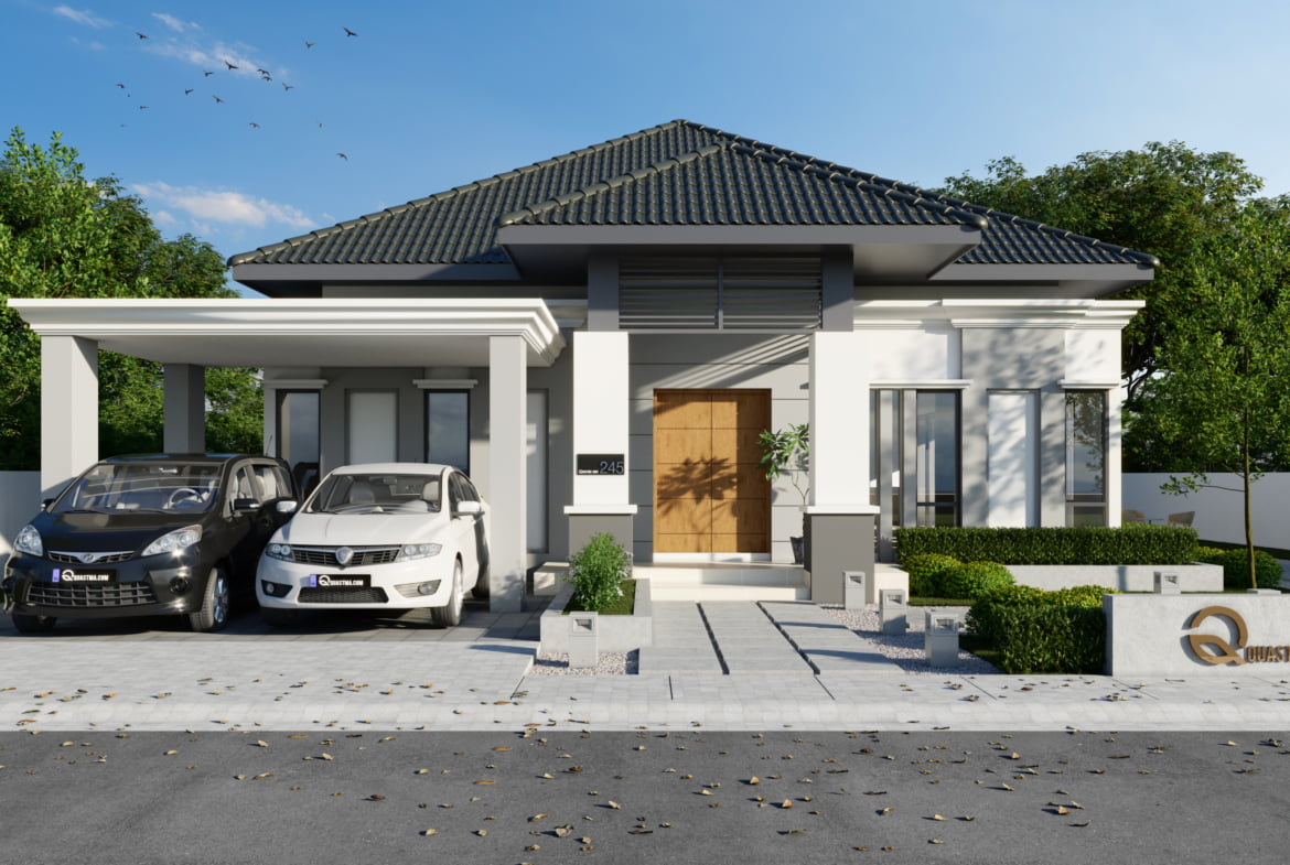 Design Rumah Idaman Banglo 1 Tingkat Konsep Klasik