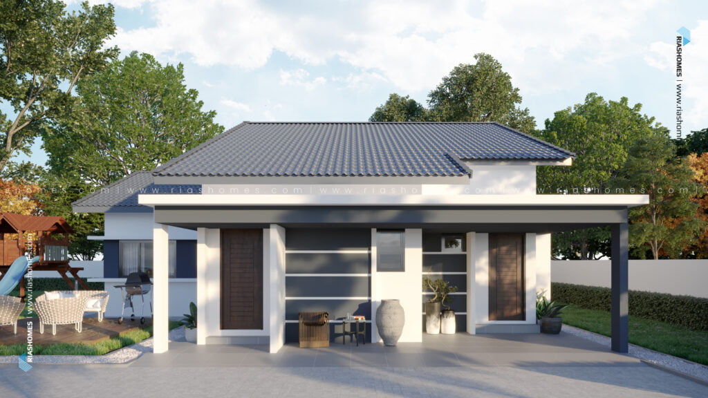 Design Rumah Banglo 1 Tingkat Rekabentuk Kontemporari