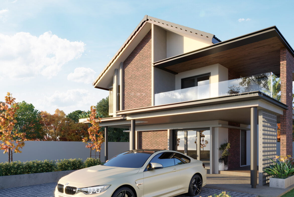 Design Rumah Banglo 2 Tingkat Konsep Tropikal kontemporari