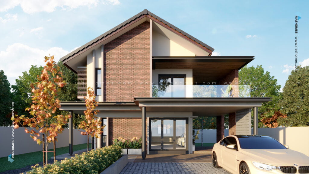 Design Rumah Banglo 2 Tingkat Konsep Tropikal kontemporari