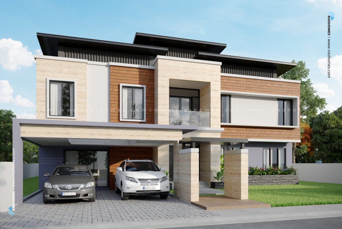 Design Rumah Banglo 2 Tingkat Konsep Moden