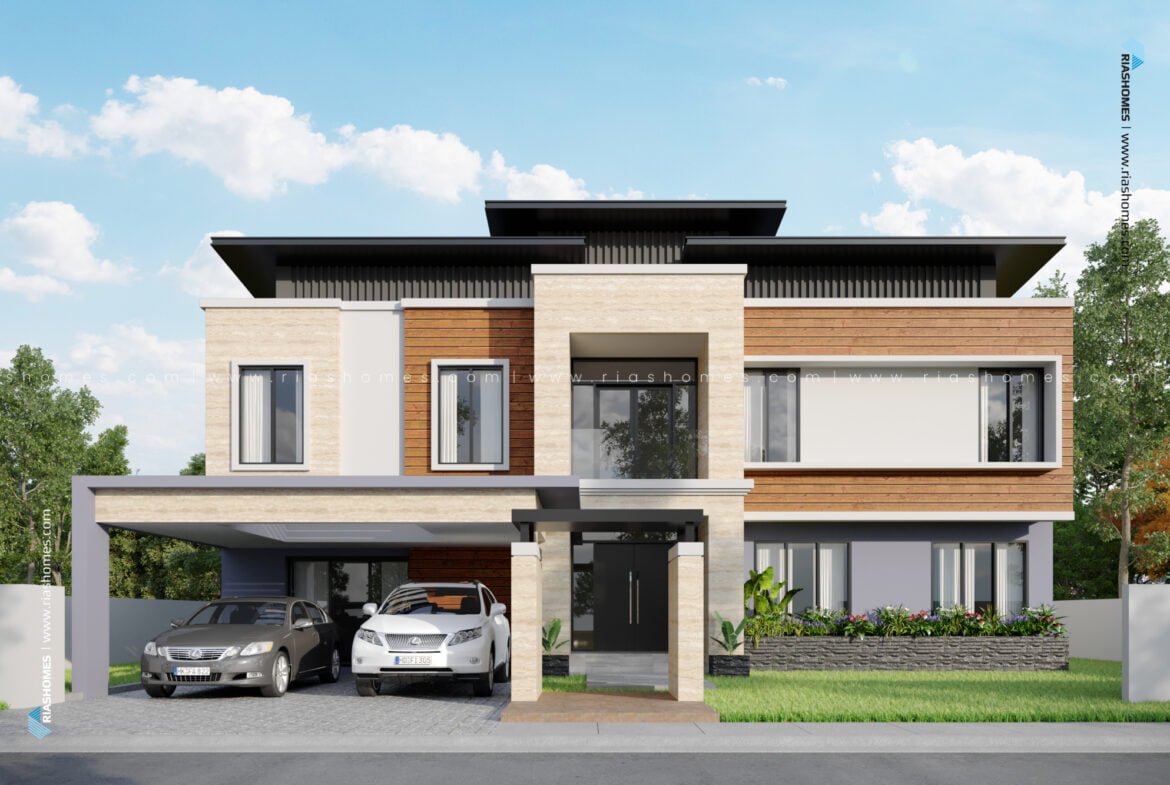 Design Rumah Banglo 2 Tingkat Konsep Moden