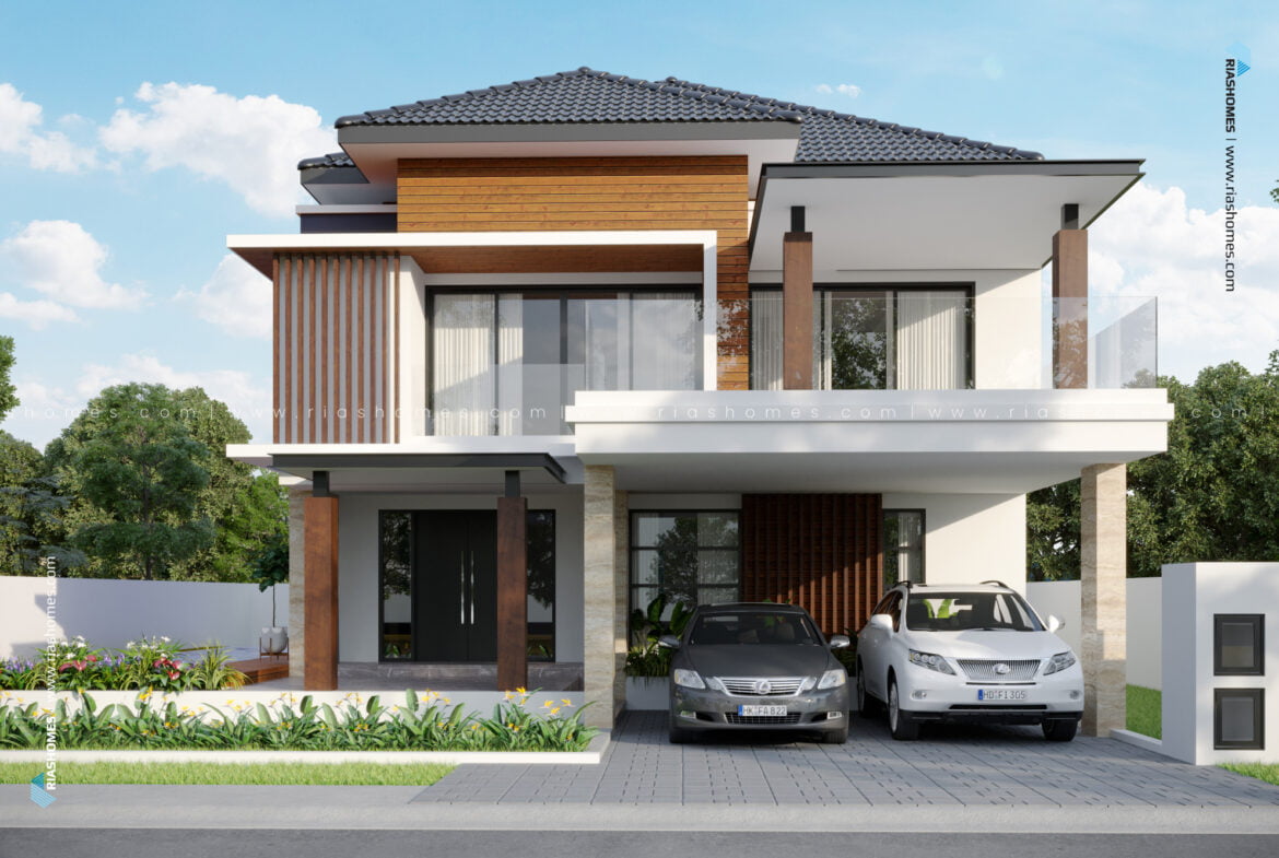 Design Rumah Banglo 2 Tingkat Konsep Moden Tropikal