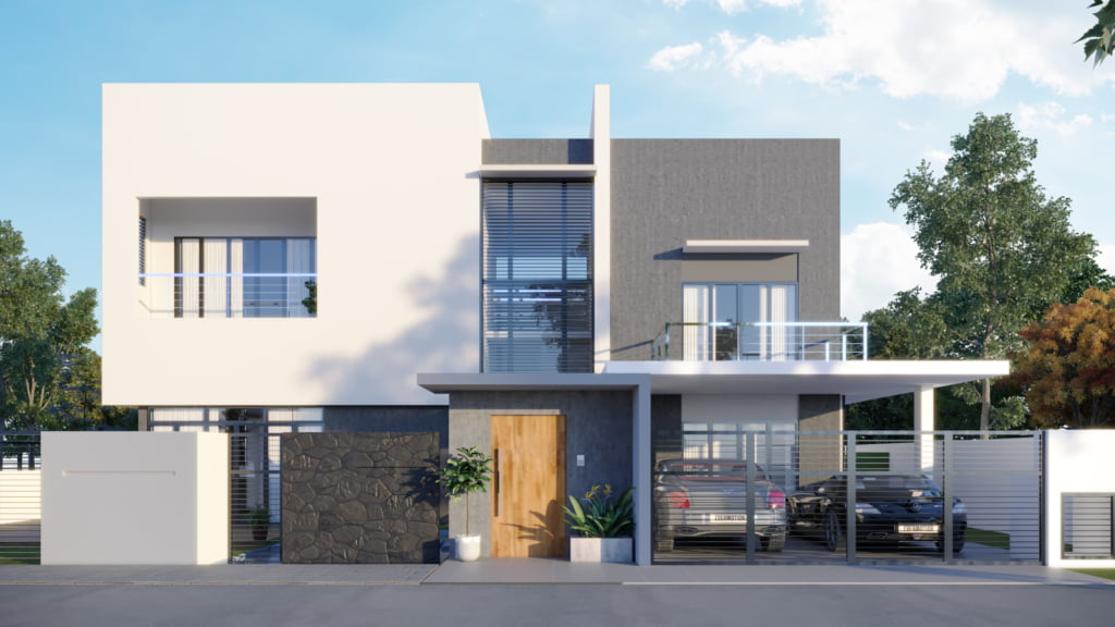 Design Rumah Banglo 2 Tingkat Konsep Moden