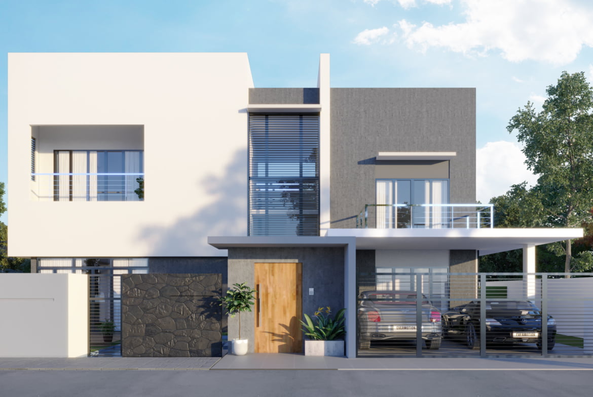 Design Rumah Banglo 2 Tingkat Konsep Moden