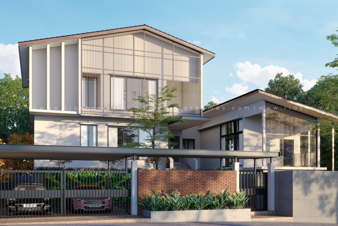 Design Rumah Banglo 2 Tingkat Kalis Banjir Konsep Minimalist Tropikal