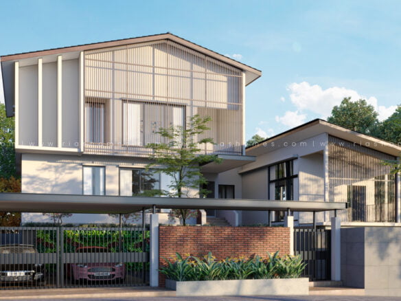 Design Rumah Banglo 2 Tingkat Kalis Banjir Konsep Minimalist Tropikal