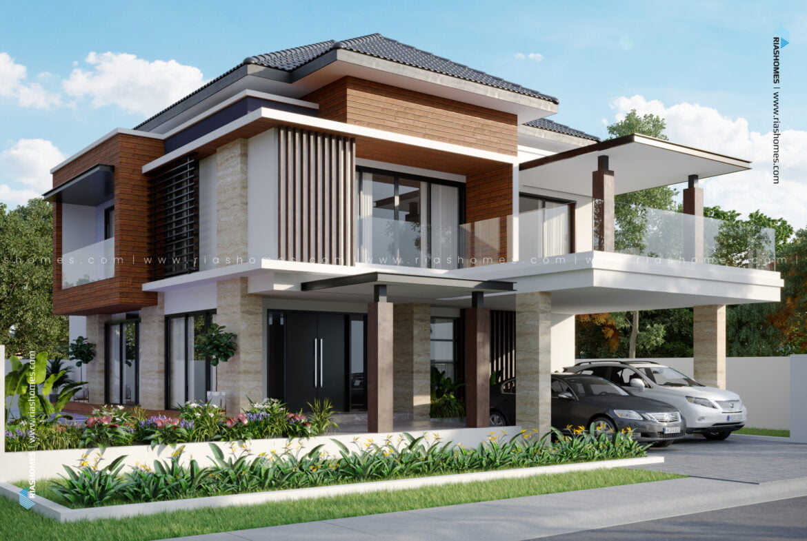 Design Rumah Banglo 2 Tingkat Konsep Moden Tropikal