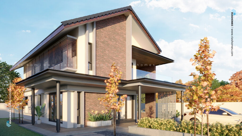 Design Rumah Banglo 2 Tingkat Konsep Tropikal kontemporari
