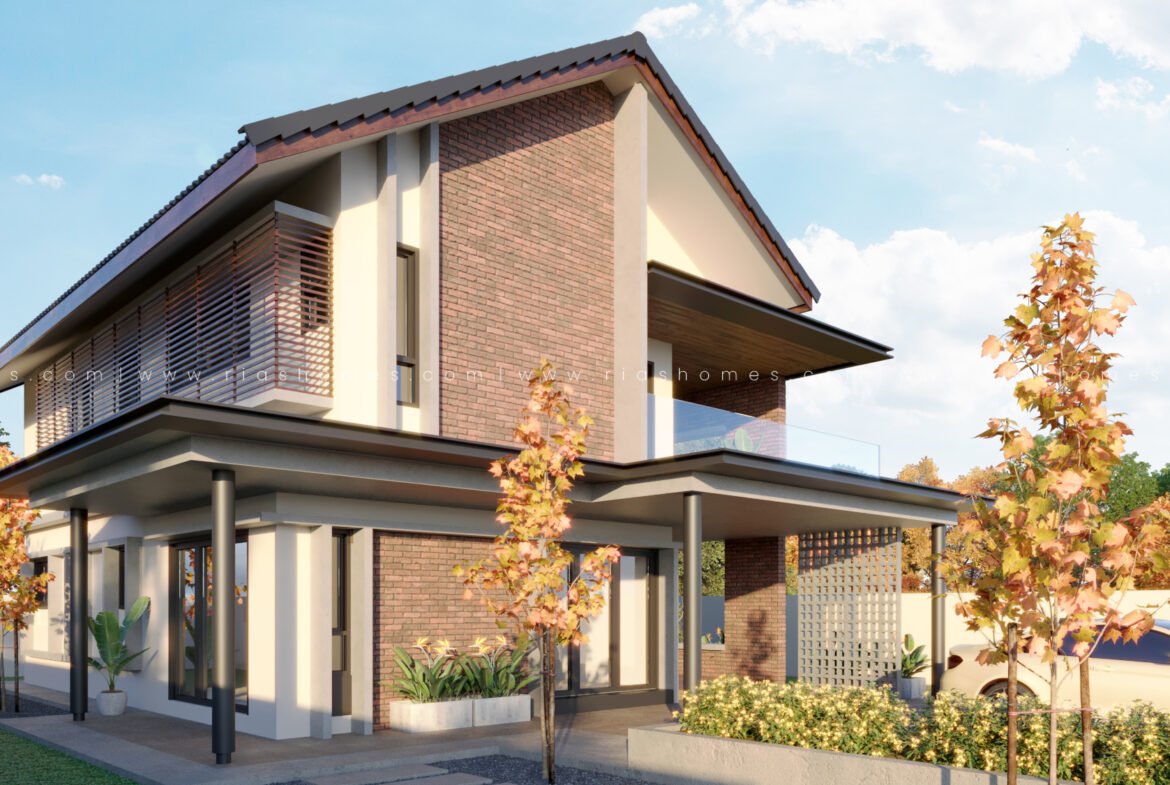 Design Rumah Banglo 2 Tingkat Konsep Tropikal kontemporari