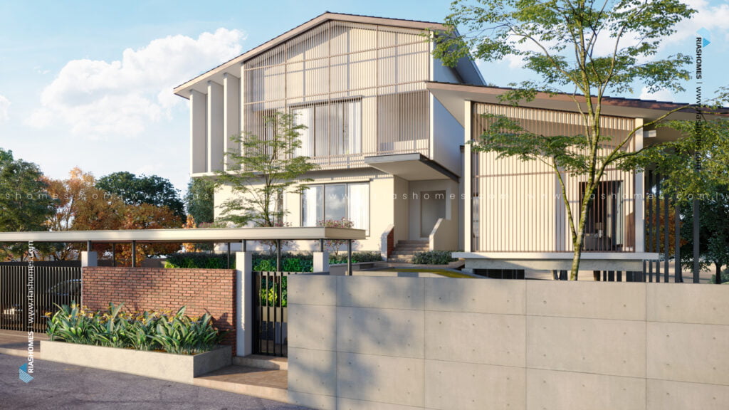 Design Rumah Banglo 2 Tingkat Kalis Banjir Konsep Minimalist Tropikal