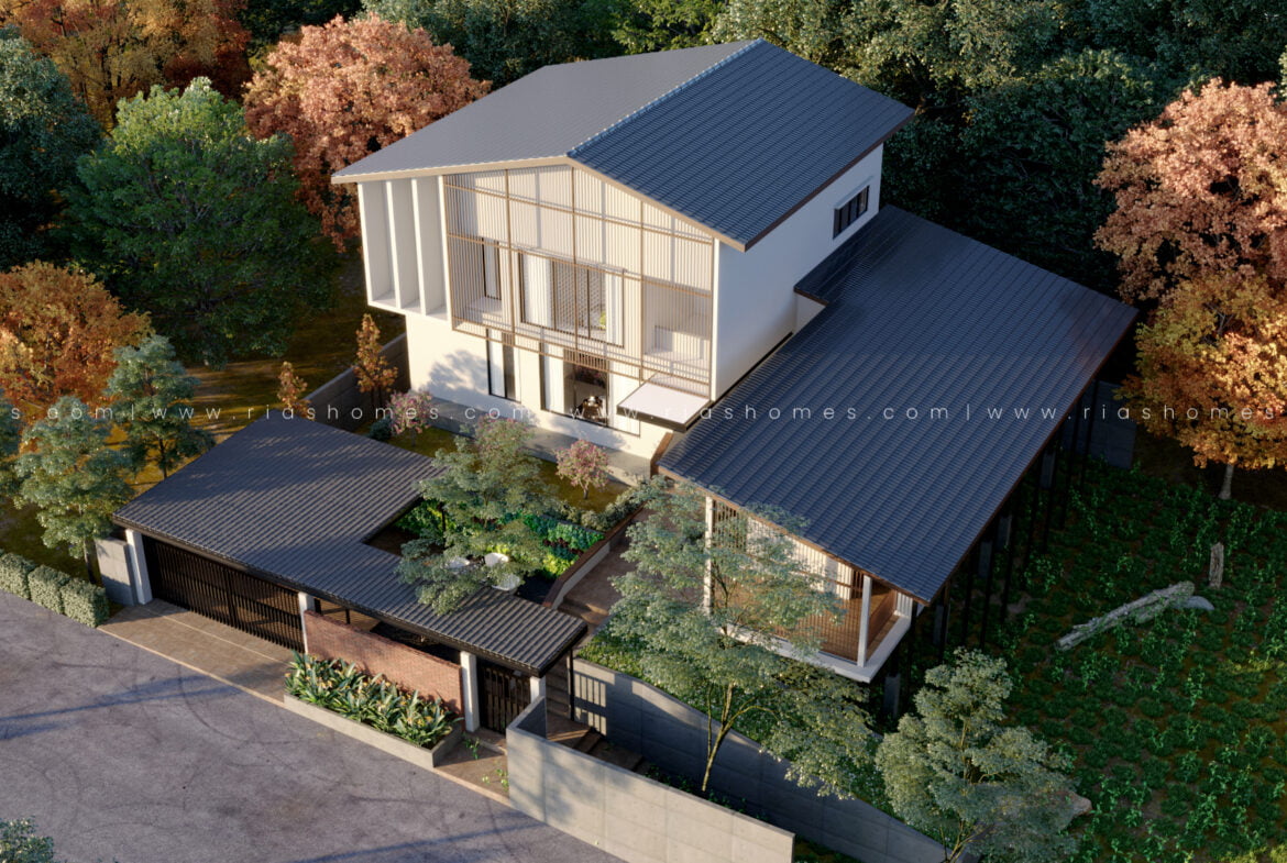 Design Rumah Banglo 2 Tingkat Kalis Banjir Konsep Minimalist Tropikal