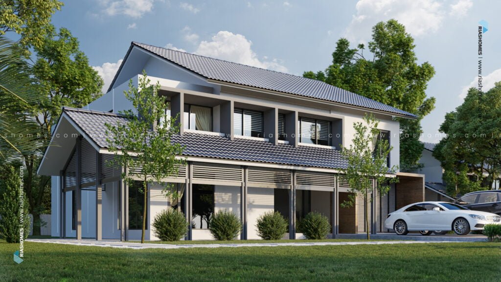 Design Rumah Banglo 2 Tingkat Kontemporari Tropikal