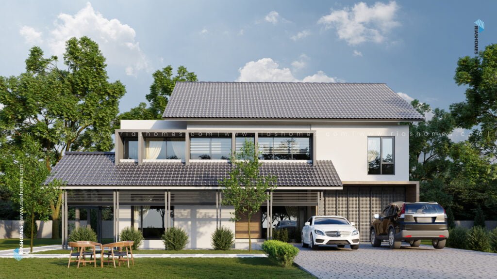 Design Rumah Banglo 2 Tingkat Kontemporari Tropikal