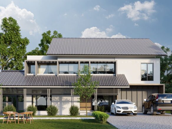 Design Rumah Banglo 2 Tingkat Kontemporari Tropikal