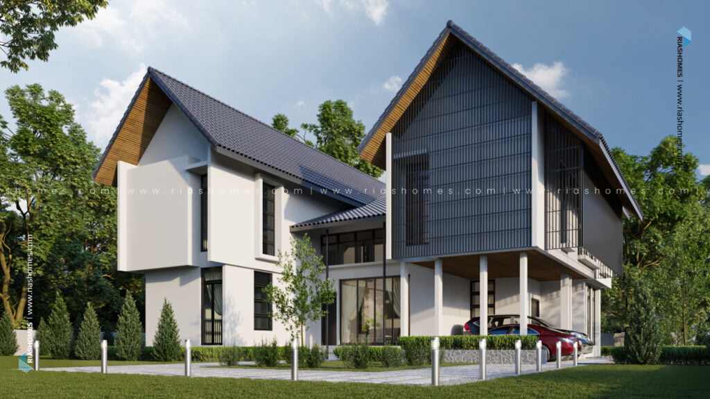 Design Rumah Banglo 2 Tingkat Modern Tropikal