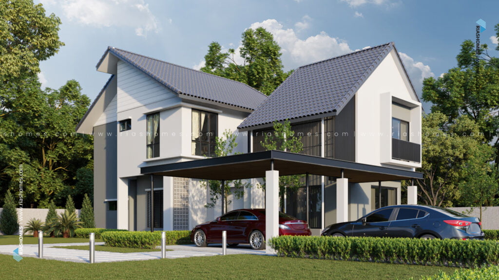 Design Rumah Banglo 2 Tingkat Kontemporari Tropikal