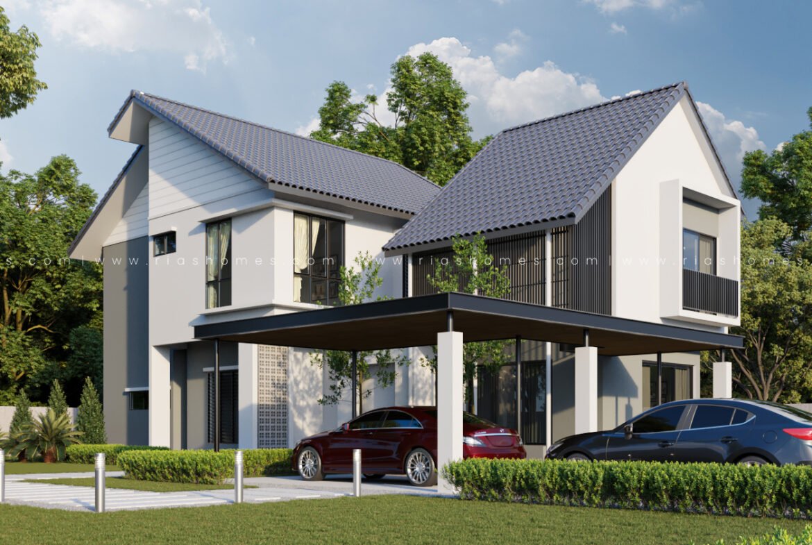 Design Rumah Banglo 2 Tingkat Kontemporari Tropikal